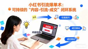 小红书引流爆单术：构建一套低成本 可持续的“内容-引流-成交”闭环系统-爱找项目网