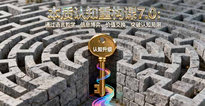 本质认知重构课7.0:通过语言哲学、信息博弈、价值交换,突破认知局限-爱找项目网
