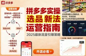 王校长9月12拼多多实操新玩法，全链路涵盖从店铺选品、找对标，布局链接，推广玩法等多维度运营思路(更新)-爱找项目网