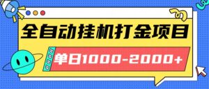 最新全自动挂机玩法长期稳定单日收益1000-2000-爱找项目网