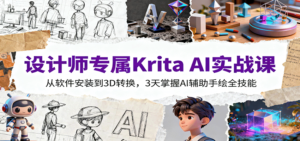 设计师专属Krita AI实战课:从软件安装到3D转换,3天掌握AI辅助手绘全技能-爱找项目网
