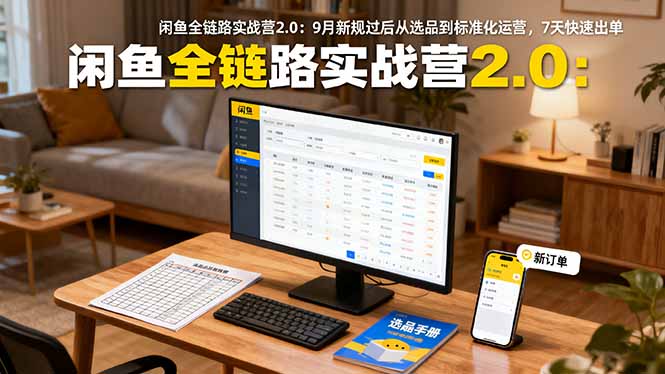 闲鱼全链路实战营2.0:9月新规过后从选品到标准化运营,7天快速出单-爱找项目网