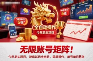 无限账号矩阵！今年龙头项目，游戏试玩全自动，简单操作，单号单日5张【揭秘】-爱找项目网