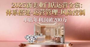 2025新美业门店运营全案：体系搭建-运营管理-风险控制，单店年利润破200万-爱找项目网