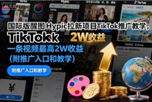国际版醒图Hypic拉新项目TikTok推广教学，一条视频最高2W收益(附推广入口和教学)-爱找项目网