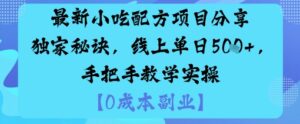 最新小吃配方项目分享独家秘诀，线上单日5张，手把手教学实操-爱找项目网