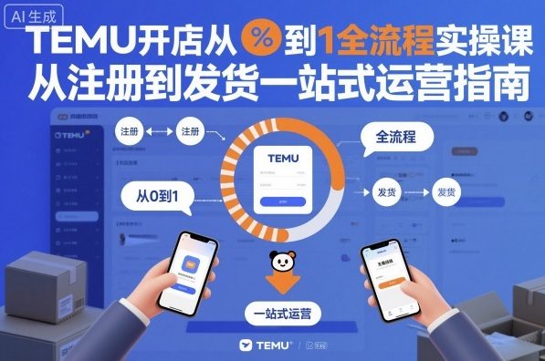 TEMU开店从0到1全流程实操课,从注册到发货一站式运营指南-爱找项目网
