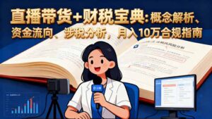 直播带货+财税宝典：概念解析、资金流向、涉税分析，月入10万合规指南-爱找项目网
