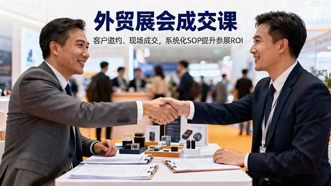 外贸展会成交课,含目标制定、客户邀约、现场成交,系统化SOP提升参展ROI-爱找项目网