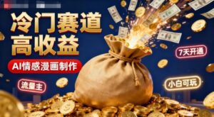 公众号冷门赛道，用AI做情感漫画，7天开通流量主，操作简单，小白可玩-爱找项目网