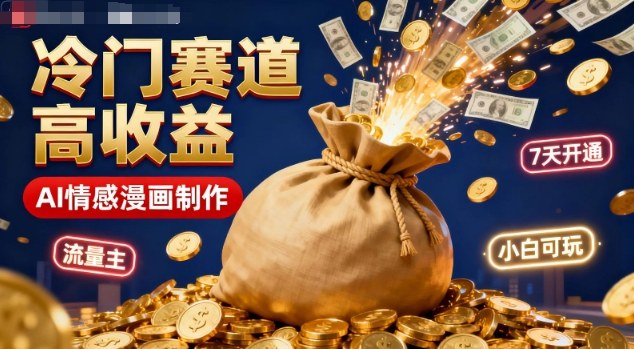 公众号冷门赛道,用AI做情感漫画,7天开通流量主,操作简单,小白可玩-爱找项目网