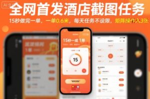 全网首发酒店截图任务，15秒做完一单，一单0.6米，每天任务不设限，矩阵操作日入3张【揭秘】-爱找项目网