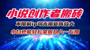 小说创作者搬砖玩法，不限制IP简单无脑 可矩阵无限放大小白也能实现轻...-爱找项目网