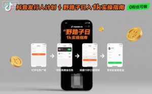 抖音发行人计划全新野路子玩法，随时随地，只要有手机，就能操作，日入1k+【揭秘】-爱找项目网