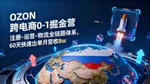 OZON跨境电商0-1掘金营：注册-运营-物流全链路体系，60天快速出单月营收8w-爱找项目网