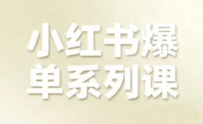 小红书爆单系列课,聚焦小红书电商全链路增长-爱找项目网