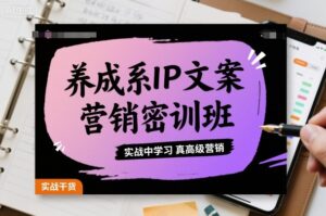 养成系IP文案营销密训班，实战中学习真高级营销-爱找项目网