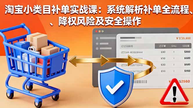 淘宝小类目补单实战课:系统解析补单全流程、降权风险及安全操作-爱找项目网