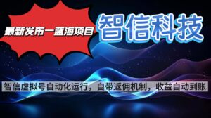 最新蓝海项目，智信科技号全自动项目，无需人工，单电脑日收益2000+单...-爱找项目网