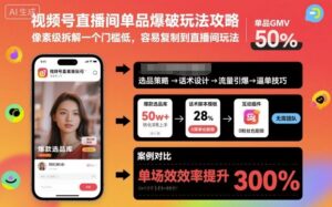 视频号直播间单品爆破玩法攻略，像素级拆解一个门槛低，容易复制到直播间玩法-爱找项目网