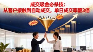 吸金成交营销必杀技：从客户接触到自动成交，单日成交率翻3倍-爱找项目网