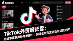 TikTok外贸增长营：低成本获取海外精准客户，实现公域引流到私域成交闭环-爱找项目网