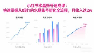2025小红书水晶账号速成课:快速掌握从0-1水晶账号孵化全流程,月收入达2w-爱找项目网