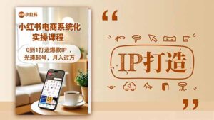 小红书流量变现系统化实操课程，0到1打造爆款IP，光速起号，月入过万-爱找项目网