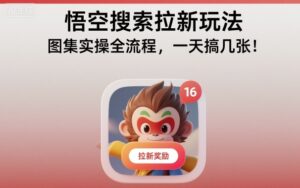 悟空搜索拉新玩法，图集实操全流程，一天搞几张-爱找项目网