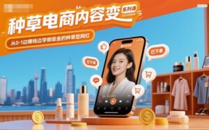 种草电商内容变现系列课，从0-1边賺钱边学做吸金的种草型网红-爱找项目网