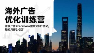 海外广告优化训练营：谷歌广告+Facebook投放+账户优化，轻松月薪1-3万-爱找项目网