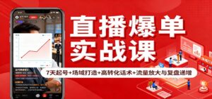 直播爆单实战课：7天起号+场域打造+高转化话术+流量放大与复盘递增-爱找项目网