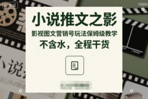 小说推文之影视图文营销号玩法保姆级教学,不含水,全程干货-爱找项目网
