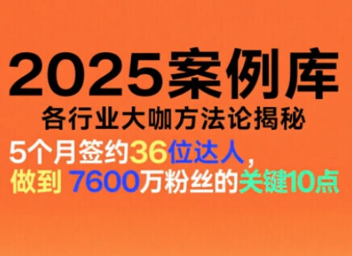 2025案例库,收录各行业大咖的方法论,各行业大咖方法论揭秘-爱找项目网