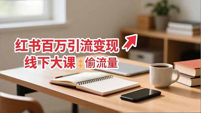 小红书百万引流变现-11月线下大课：分享从0到百万引流路径，手把手教偷流量、拿结果-爱找项目网