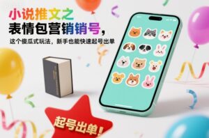 小说推文之表情包营销号，这个傻瓜式玩法，新手也能快速起号出单-爱找项目网