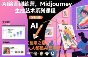 AI绘画训练营，Midjourney生成艺术系列课程，人人都是AI艺术家-爱找项目网