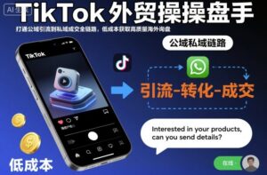 TikTok外贸操盘手，打通公域引流到私域成交全链路，低成本获取高质量海外询盘-爱找项目网