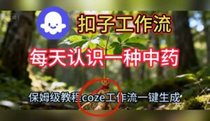 Coze扣子工作流一键生成每天认识一种中药短视频,保姆级搭建教学-爱找项目网