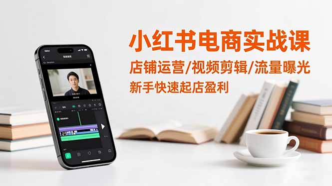 小红书电商实战课:店铺运营/视频剪辑/流量曝光,新手快速起店盈利-爱找项目网