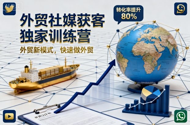 外贸社媒获客独家训练营，外贸新模式，快速做外贸(更新)-爱找项目网