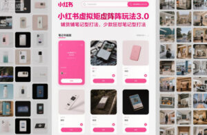 小红书虚拟矩阵玩法3.0，铺货铺笔记型打法，少款狂怼笔记型打法-爱找项目网