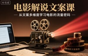 电影解说文案课，从文案多维度学习电影的流量密码-爱找项目网