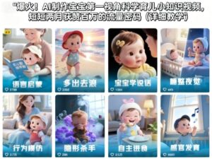 爆火！AI制作宝宝第一视角科学育儿小知识视频，短短两月获赞百万的流量密码(详细教学)-爱找项目网