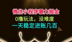 微信小程序暴力掘金，0撸玩法，没难度，一天稳定进账几张【揭秘】-爱找项目网