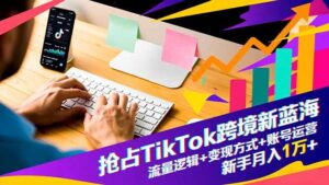 抢占TikTok跨境新蓝海：流量逻辑+变现方式+账号运营，新手月入1万+-爱找项目网