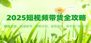 2025短视频带货全攻略：爆款文案，快速起号，种草计划，星图变现，新手零门槛上手-爱找项目网