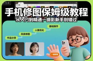 手机修图保姆级教程，从入门到精通，摄影新手别错过-爱找项目网