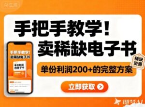 手把手教学！在小红书卖稀缺电子书，单份利润2张+的完整方案-爱找项目网