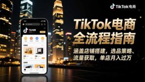 TikTok电商全流程指南，涵盖店铺搭建、选品策略、流量获取，单店月入过万-爱找项目网